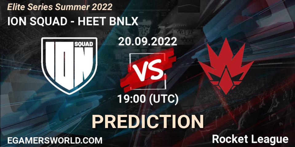 ION SQUAD - HEET BNLX: ennuste. 20.09.2022 at 19:00, Rocket League, Elite Series Summer 2022