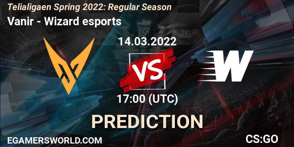 Vanir - Wizard esports: ennuste. 14.03.2022 at 17:00, Counter-Strike (CS2), Telialigaen Spring 2022: Regular Season