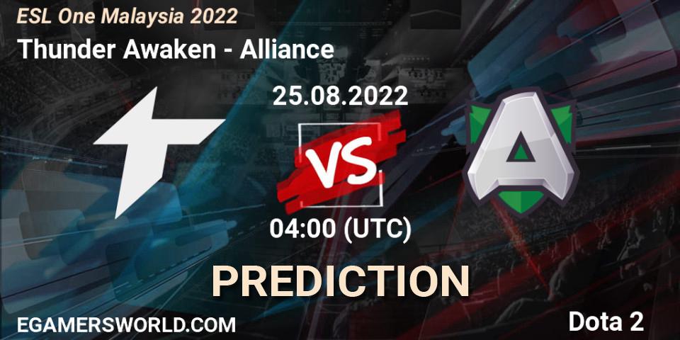 Thunder Awaken - Alliance: ennuste. 25.08.22, Dota 2, ESL One Malaysia 2022