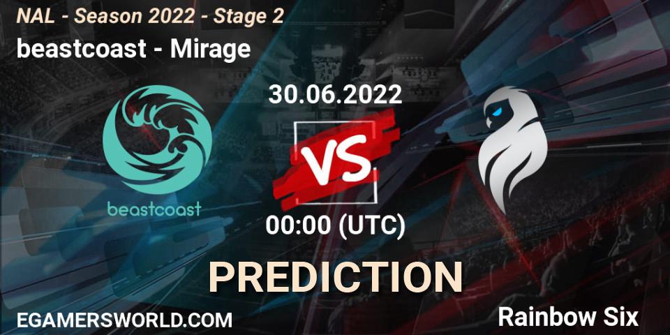beastcoast - Mirage: ennuste. 30.06.2022 at 00:00, Rainbow Six, NAL - Season 2022 - Stage 2