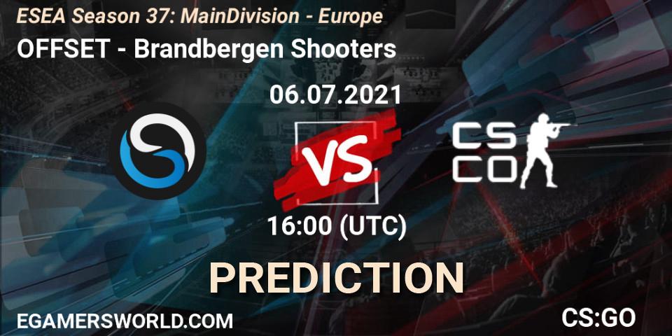 OFFSET - Brandbergen Shooters: ennuste. 06.07.2021 at 16:00, Counter-Strike (CS2), ESEA Season 37: Main Division - Europe