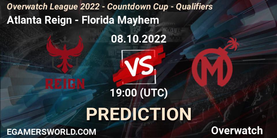 Atlanta Reign - Florida Mayhem: ennuste. 08.10.2022 at 19:00, Overwatch, Overwatch League 2022 - Countdown Cup - Qualifiers