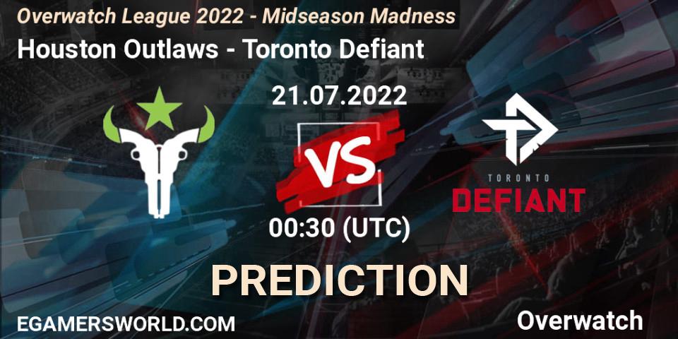 Houston Outlaws - Toronto Defiant: ennuste. 21.07.2022 at 00:30, Overwatch, Overwatch League 2022 - Midseason Madness