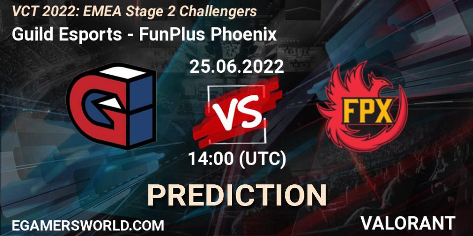 Guild Esports - FunPlus Phoenix: ennuste. 25.06.2022 at 14:00, VALORANT, VCT 2022: EMEA Stage 2 Challengers
