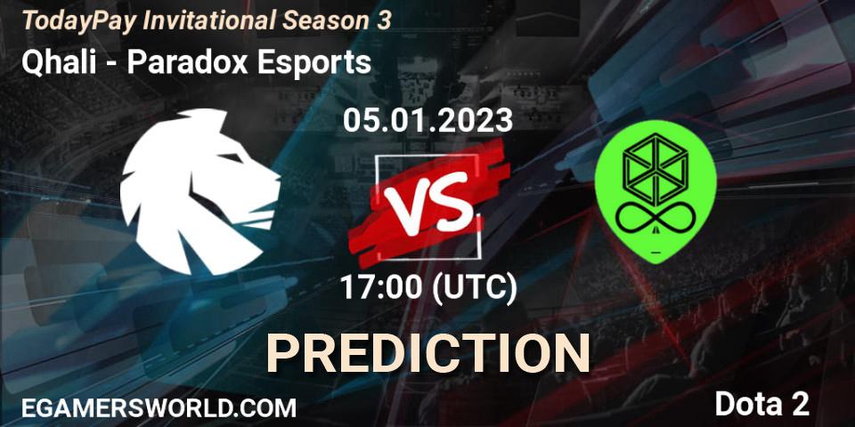 Qhali - Paradox Esports: ennuste. 05.01.2023 at 17:02, Dota 2, TodayPay Invitational Season 3