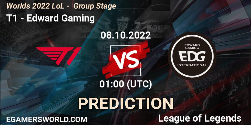T1 - Edward Gaming: ennuste. 08.10.22, LoL, Worlds 2022 LoL - Group Stage