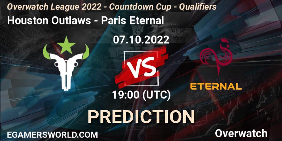 Houston Outlaws - Paris Eternal: ennuste. 07.10.22, Overwatch, Overwatch League 2022 - Countdown Cup - Qualifiers