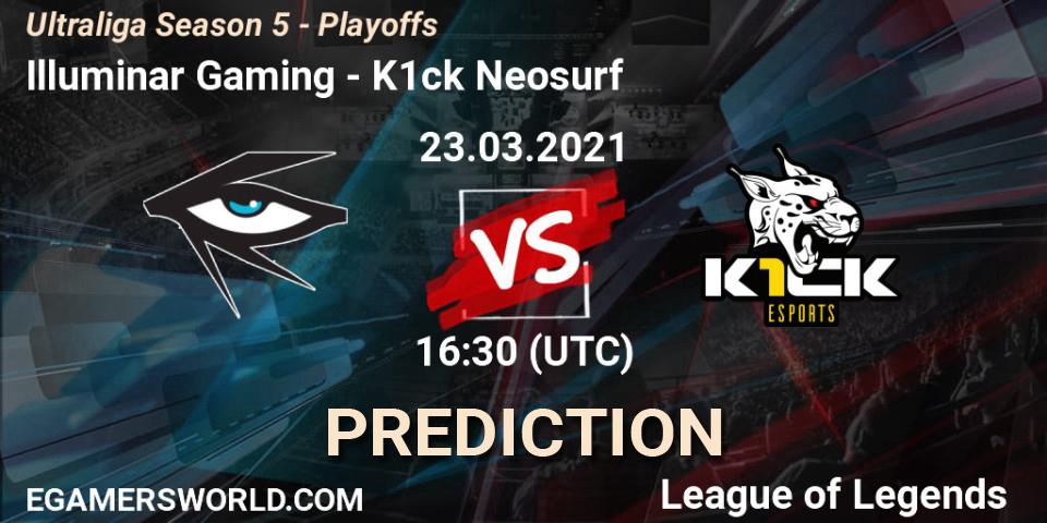 Illuminar Gaming - K1ck Neosurf: ennuste. 23.03.2021 at 16:30, LoL, Ultraliga Season 5 - Playoffs