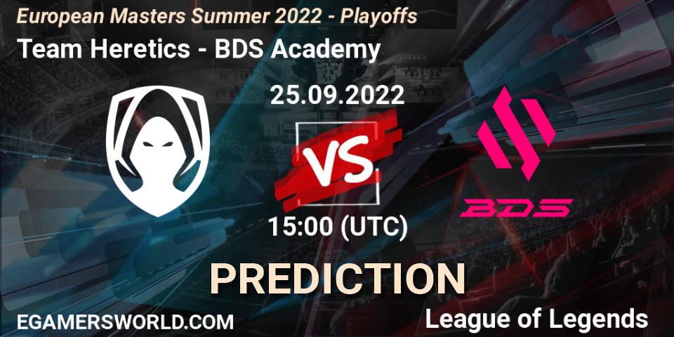 Team Heretics - BDS Academy: ennuste. 25.09.22, LoL, European Masters Summer 2022 - Playoffs