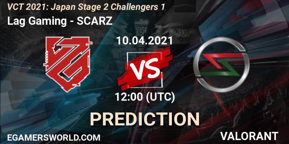 Lag Gaming - SCARZ: ennuste. 10.04.2021 at 12:00, VALORANT, VCT 2021: Japan Stage 2 Challengers 1