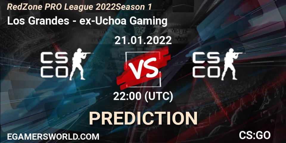 Los Grandes - ex-Uchoa Gaming: ennuste. 21.01.2022 at 22:30, Counter-Strike (CS2), RedZone PRO League 2022 Season 1