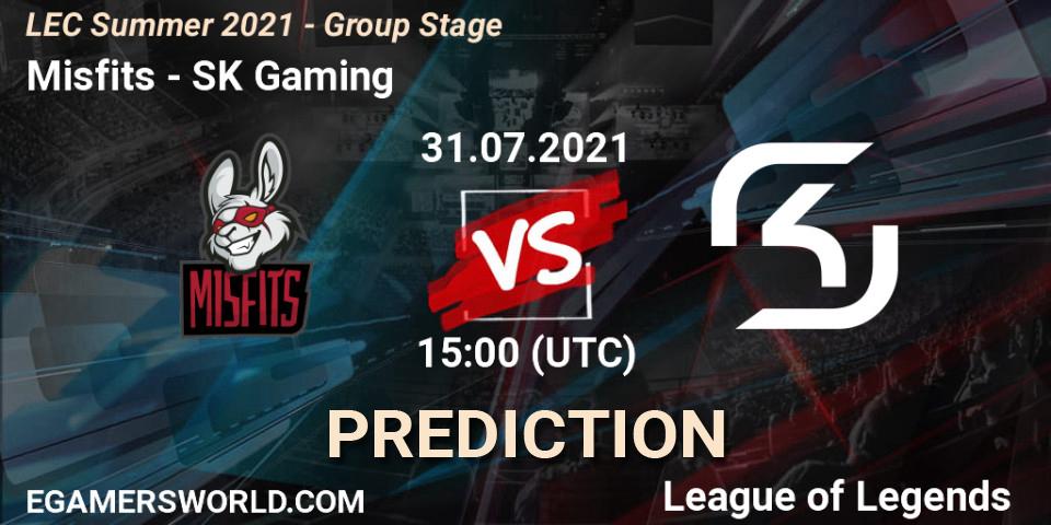 Misfits - SK Gaming: ennuste. 31.07.21, LoL, LEC Summer 2021 - Group Stage