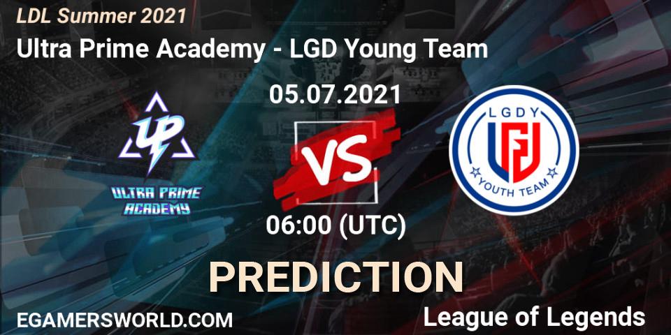 Ultra Prime Academy - LGD Young Team: ennuste. 05.07.2021 at 06:00, LoL, LDL Summer 2021
