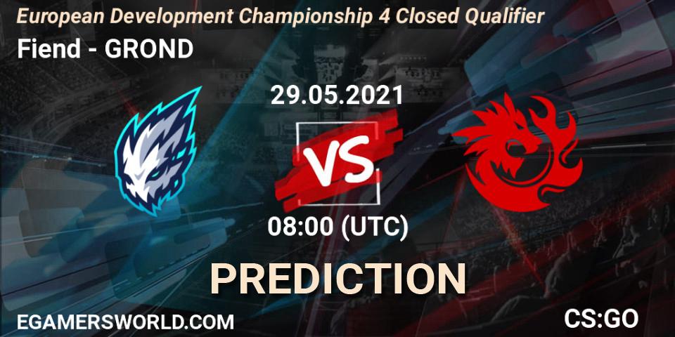 Fiend - GROND: ennuste. 29.05.2021 at 08:00, Counter-Strike (CS2), European Development Championship 4 Closed Qualifier