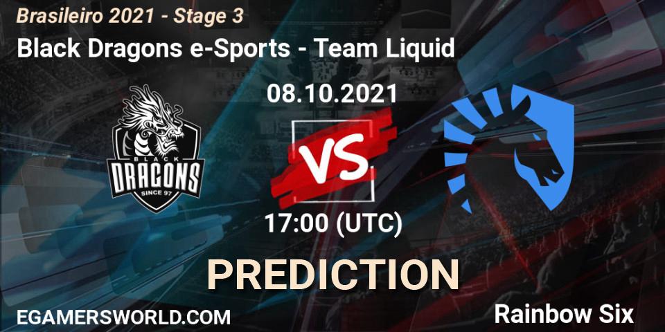 Black Dragons e-Sports - Team Liquid: ennuste. 08.10.2021 at 17:00, Rainbow Six, Brasileirão 2021 - Stage 3