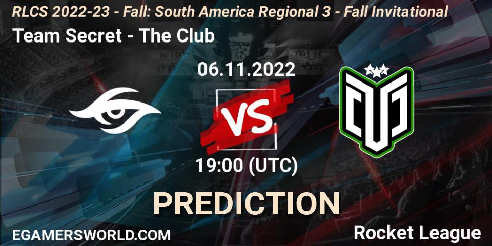 Team Secret - The Club: ennuste. 06.11.22, Rocket League, RLCS 2022-23 - Fall: South America Regional 3 - Fall Invitational