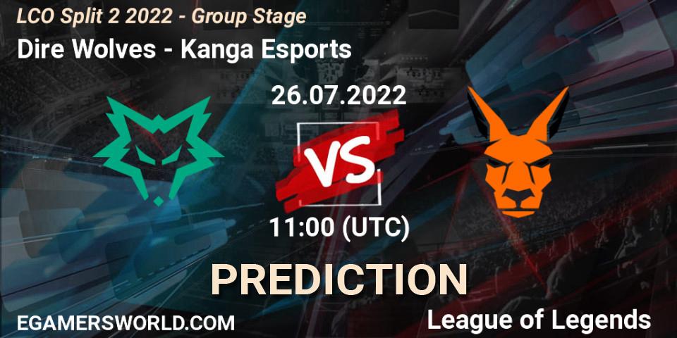Dire Wolves - Kanga Esports: ennuste. 26.07.2022 at 11:00, LoL, LCO Split 2 2022 - Group Stage