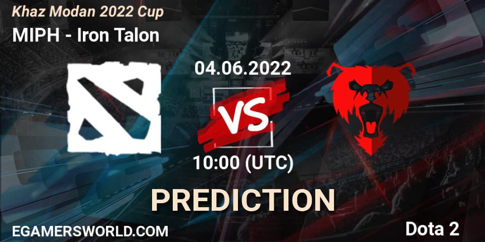 MIPH - Iron Talon: ennuste. 04.06.2022 at 10:17, Dota 2, Khaz Modan 2022 Cup