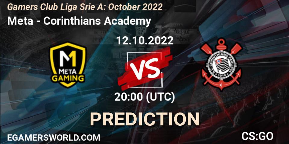 Meta Gaming Brasil - Corinthians Academy: ennuste. 12.10.2022 at 20:00, Counter-Strike (CS2), Gamers Club Liga Série A: October 2022