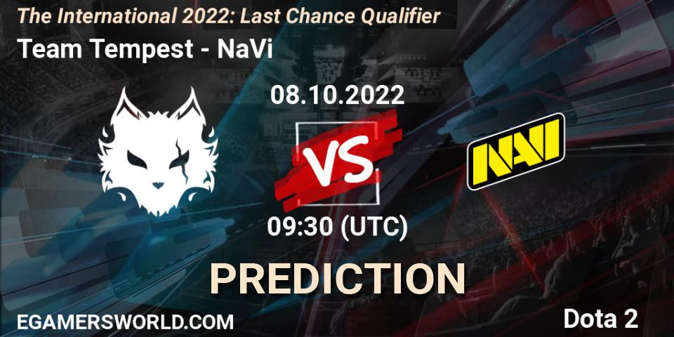 Team Tempest - NaVi: ennuste. 08.10.22, Dota 2, The International 2022: Last Chance Qualifier
