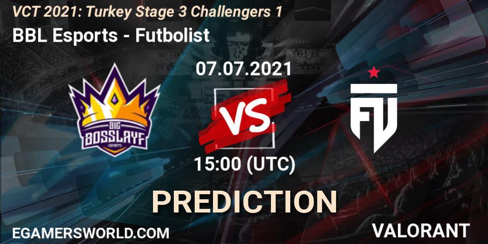 BBL Esports - Futbolist: ennuste. 07.07.2021 at 15:00, VALORANT, VCT 2021: Turkey Stage 3 Challengers 1