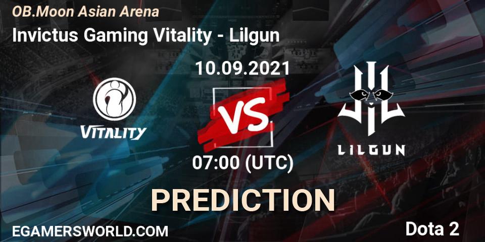 Invictus Gaming Vitality - Lilgun: ennuste. 10.09.2021 at 07:06, Dota 2, OB.Moon Asian Arena