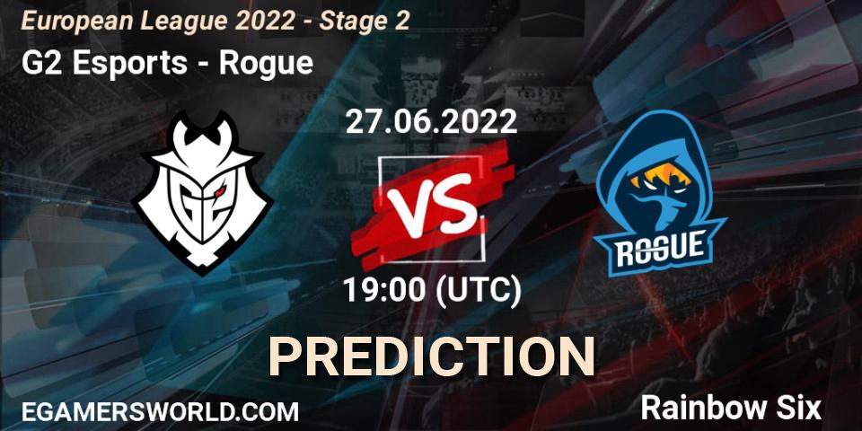 G2 Esports - Rogue: ennuste. 27.06.2022 at 19:00, Rainbow Six, European League 2022 - Stage 2
