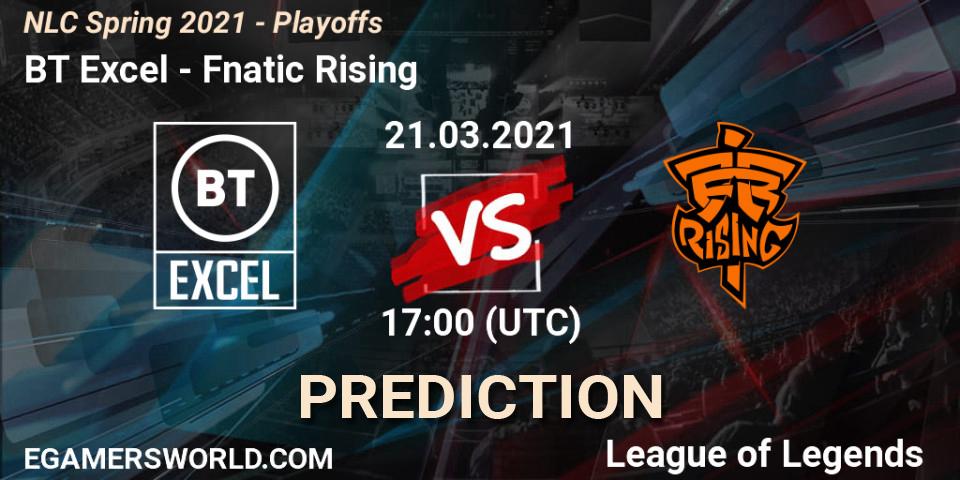 BT Excel - Fnatic Rising: ennuste. 21.03.2021 at 17:00, LoL, NLC Spring 2021 - Playoffs
