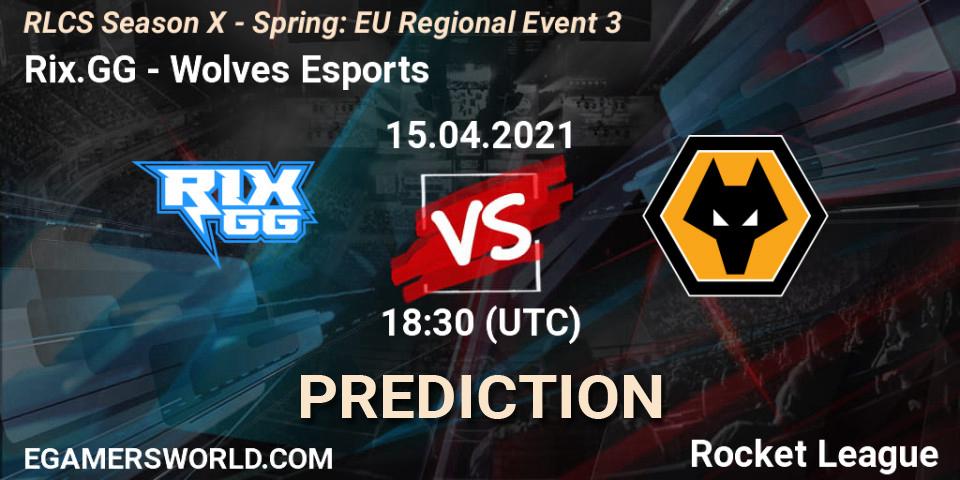 Rix.GG - Wolves Esports: ennuste. 15.04.2021 at 18:30, Rocket League, RLCS Season X - Spring: EU Regional Event 3