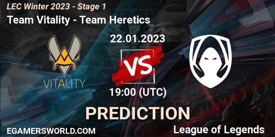 Team Vitality - Team Heretics: ennuste. 22.01.2023 at 19:00, LoL, LEC Winter 2023 - Stage 1