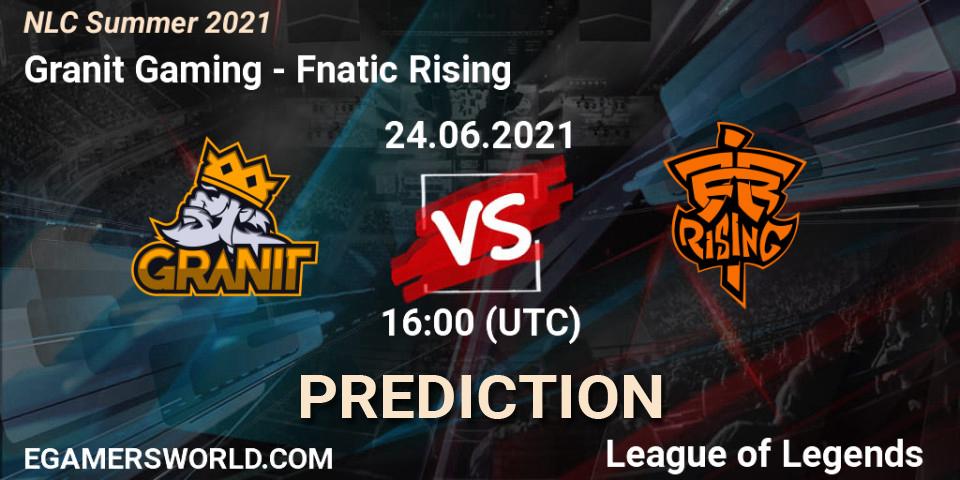 Granit Gaming - Fnatic Rising: ennuste. 24.06.2021 at 16:00, LoL, NLC Summer 2021