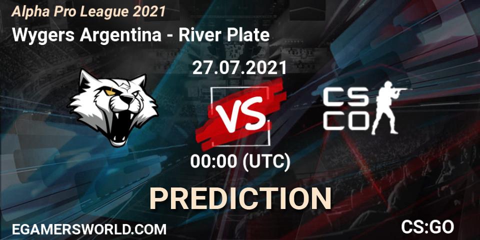 Wygers Argentina - River Plate: ennuste. 27.07.2021 at 01:00, Counter-Strike (CS2), Alpha Pro League 2021