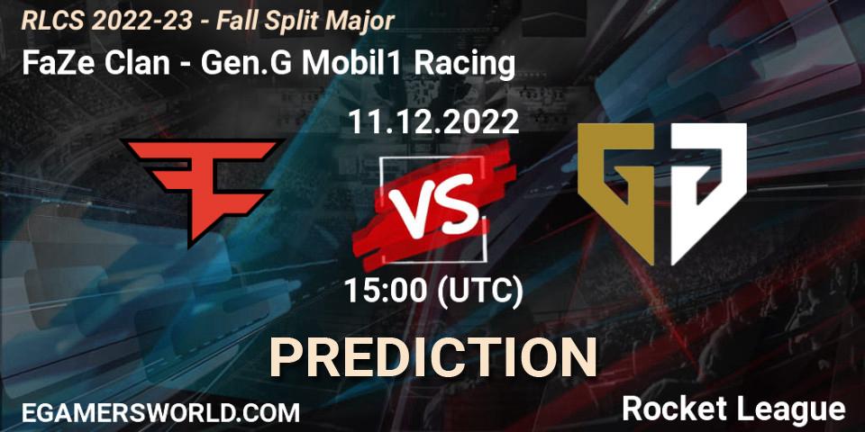 FaZe Clan - Gen.G Mobil1 Racing: ennuste. 11.12.2022 at 15:10, Rocket League, RLCS 2022-23 - Fall Split Major