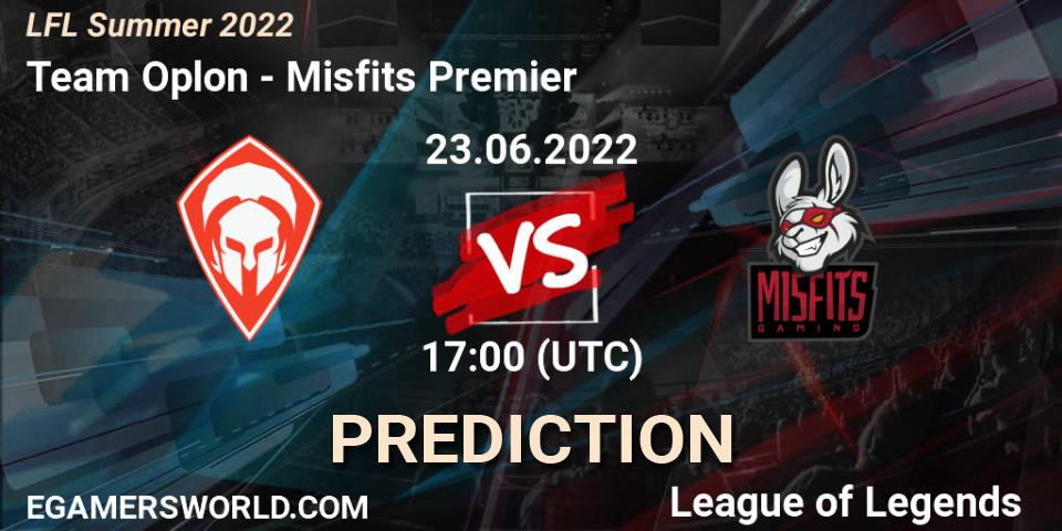 Team Oplon - Misfits Premier: ennuste. 23.06.2022 at 17:00, LoL, LFL Summer 2022