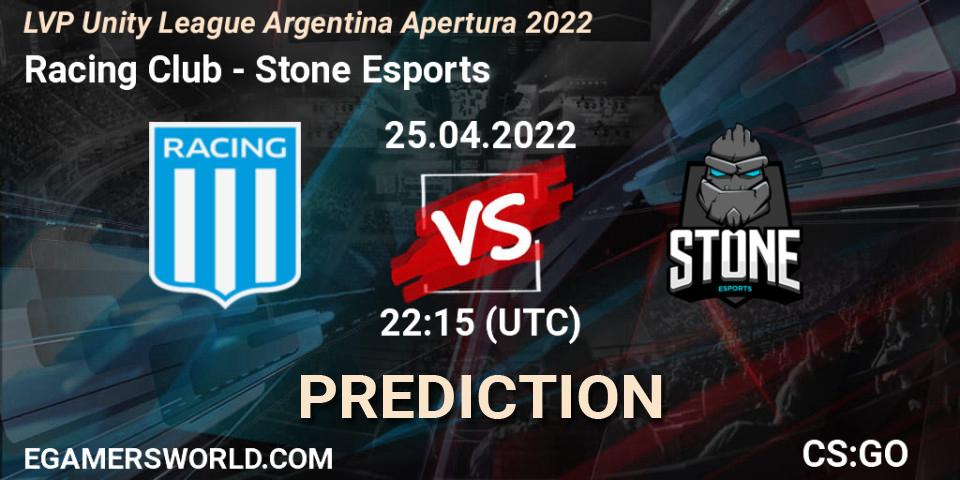 Racing Club - Stone Esports: ennuste. 25.04.2022 at 22:15, Counter-Strike (CS2), LVP Unity League Argentina Apertura 2022