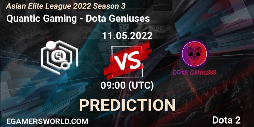 Quantic Gaming - Dota Geniuses: ennuste. 11.05.2022 at 09:05, Dota 2, Asian Elite League 2022 Season 3