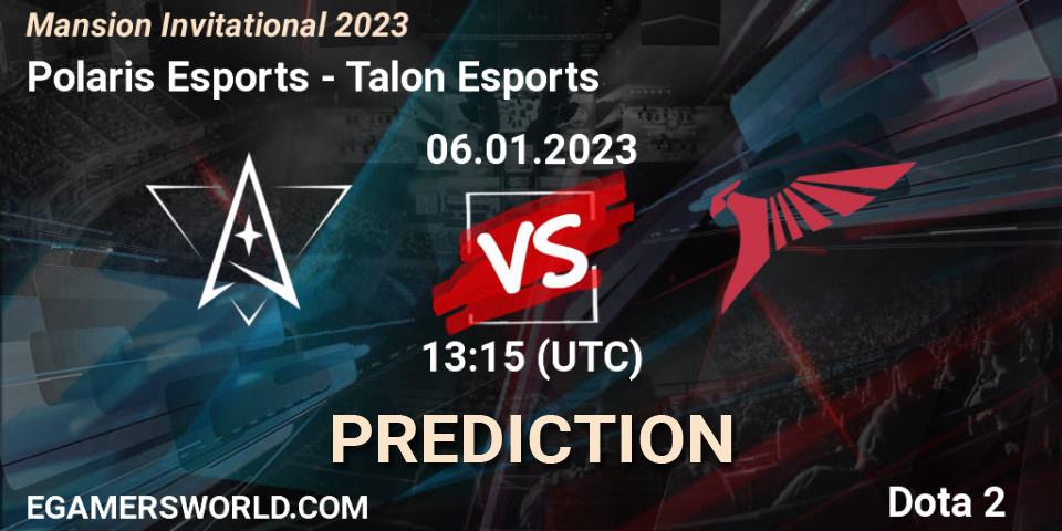 Polaris Esports - Talon Esports: ennuste. 07.01.2023 at 09:00, Dota 2, Mansion Invitational 2023
