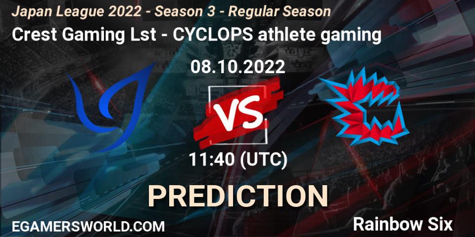 Crest Gaming Lst - CYCLOPS athlete gaming: ennuste. 08.10.2022 at 11:40, Rainbow Six, Japan League 2022 - Season 3 - Regular Season