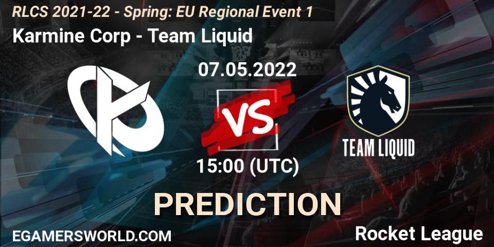 Karmine Corp - Team Liquid: ennuste. 07.05.22, Rocket League, RLCS 2021-22 - Spring: EU Regional Event 1