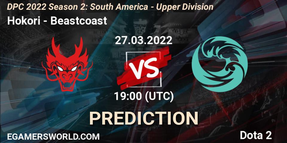 Hokori - Beastcoast: ennuste. 27.03.2022 at 19:05, Dota 2, DPC 2021/2022 Tour 2 (Season 2): SA Division I (Upper)