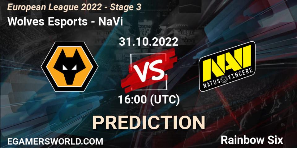 Wolves Esports - NaVi: ennuste. 31.10.22, Rainbow Six, European League 2022 - Stage 3