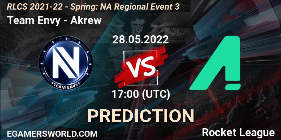 Team Envy - Akrew: ennuste. 28.05.22, Rocket League, RLCS 2021-22 - Spring: NA Regional Event 3