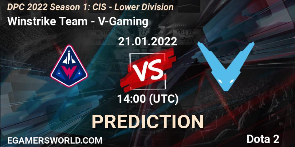 Winstrike Team - V-Gaming: ennuste. 21.01.2022 at 14:01, Dota 2, DPC 2022 Season 1: CIS - Lower Division