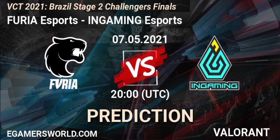 FURIA Esports - INGAMING Esports: ennuste. 07.05.2021 at 20:00, VALORANT, VCT 2021: Brazil Stage 2 Challengers Finals