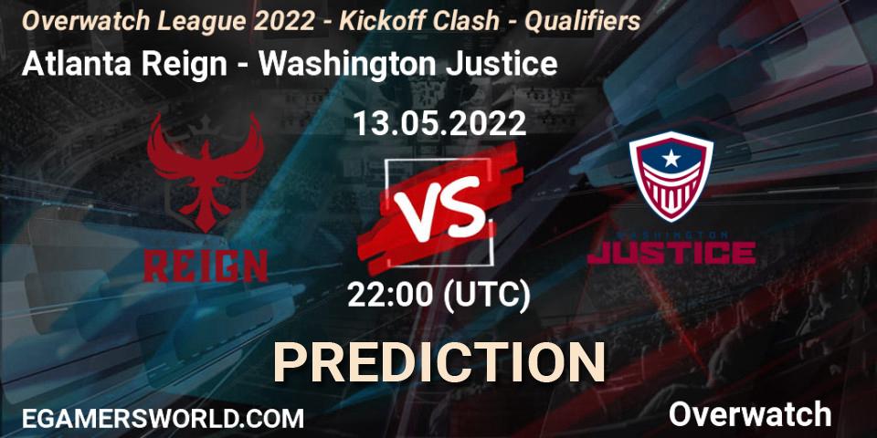 Atlanta Reign - Washington Justice: ennuste. 13.05.22, Overwatch, Overwatch League 2022 - Kickoff Clash - Qualifiers