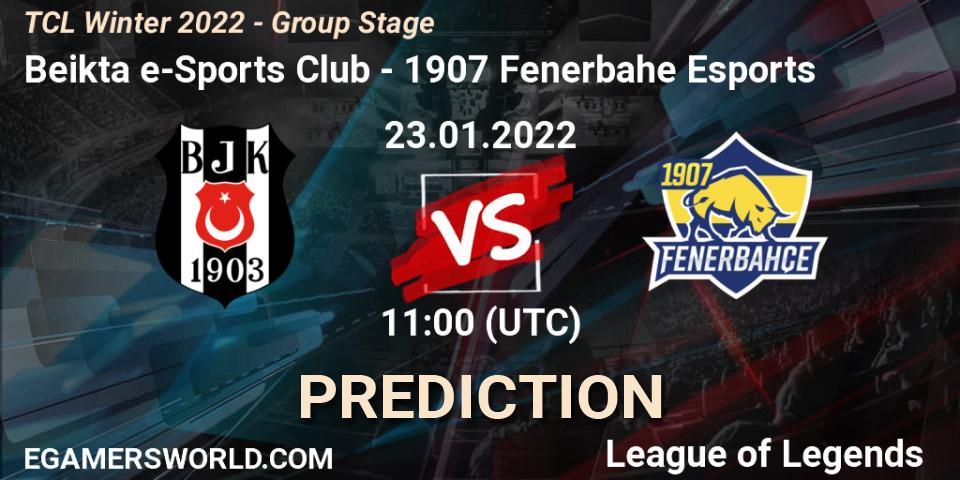 Beşiktaş e-Sports Club - 1907 Fenerbahçe Esports: ennuste. 23.01.2022 at 11:00, LoL, TCL Winter 2022 - Group Stage