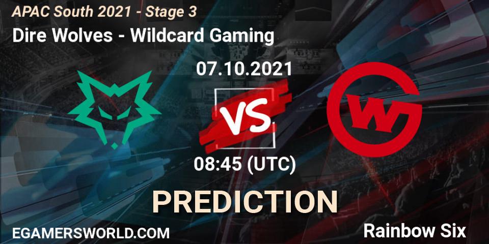 Dire Wolves - Wildcard Gaming: ennuste. 07.10.2021 at 08:30, Rainbow Six, APAC South 2021 - Stage 3