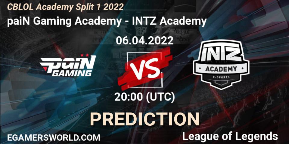 paiN Gaming Academy - INTZ Academy: ennuste. 06.04.2022 at 19:00, LoL, CBLOL Academy Split 1 2022
