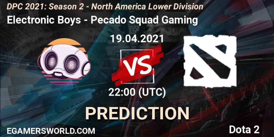 Electronic Boys - Pecado Squad Gaming: ennuste. 19.04.2021 at 22:00, Dota 2, DPC 2021: Season 2 - North America Lower Division