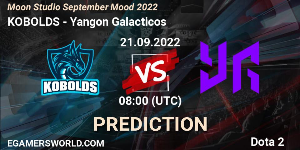 KOBOLDS - Yangon Galacticos: ennuste. 21.09.2022 at 08:52, Dota 2, Moon Studio September Mood 2022